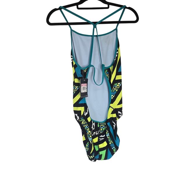 Nike Pow Lingerie Tank One Piece Swimsuit Competitive‎ Multicolor NWT Size 14 - Picture 2 of 9